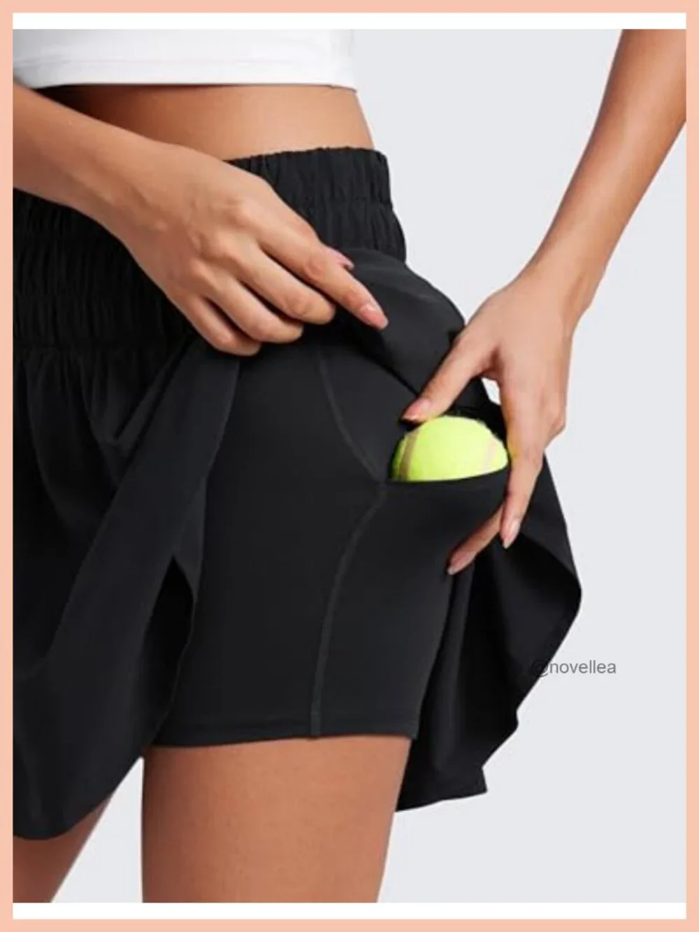 High Waisted Tennis Skirt with Built-in Shorts, Quick Dry Flowy Skirt